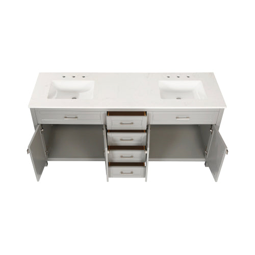72-inch Gray Vanity Sink Combo featuring a Marble Countertop, and Bathroom Sink Cabinet