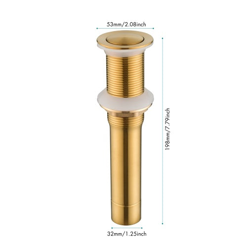 Single Stem Gold Faucet for Bathroom Vanity