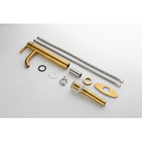 Single Stem Gold Faucet for Bathroom Vanity