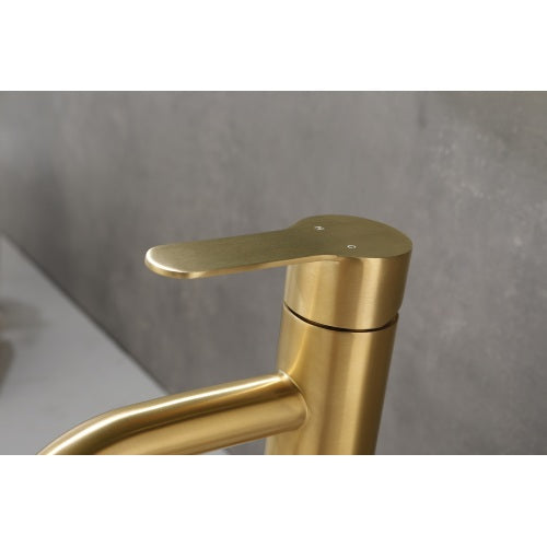 Single Stem Gold Faucet for Bathroom Vanity