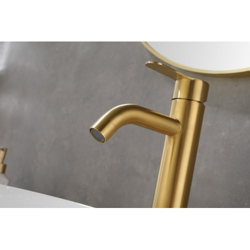 Single Stem Gold Faucet for Bathroom Vanity