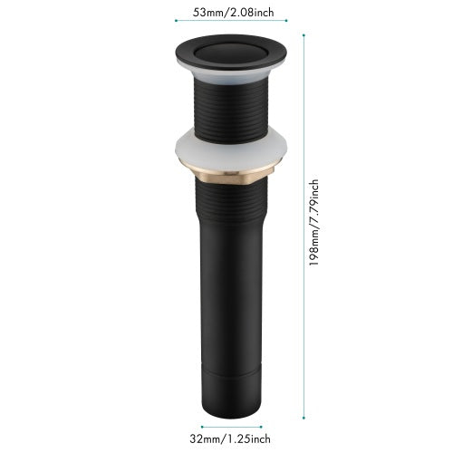 Single Stem Faucet for Bathroom Vanity In Matte Black