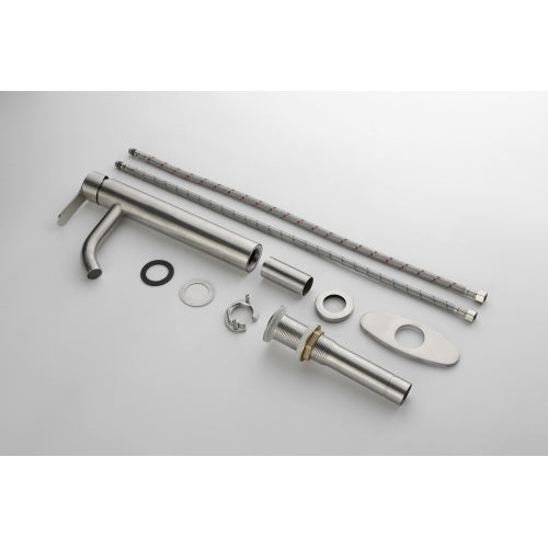 Single Stem Brushed Nickel Faucet for Bathroom Vanity