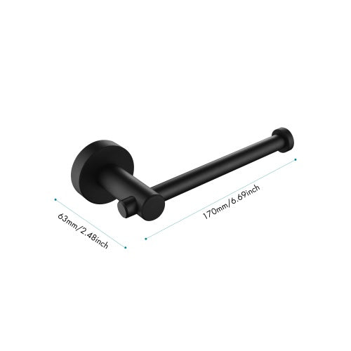 6 Piece Wall Mount Bathroom Towel Rack Set In Matte Black