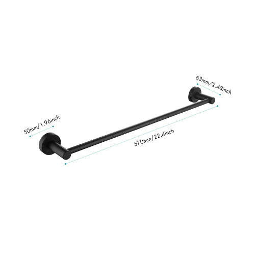 6 Piece Wall Mount Bathroom Towel Rack Set In Matte Black