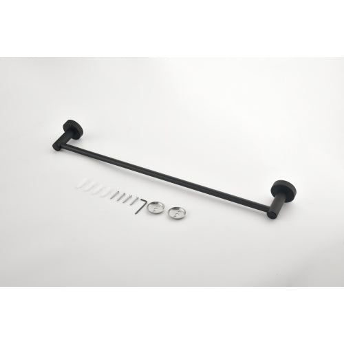 6 Piece Wall Mount Bathroom Towel Rack Set In Matte Black