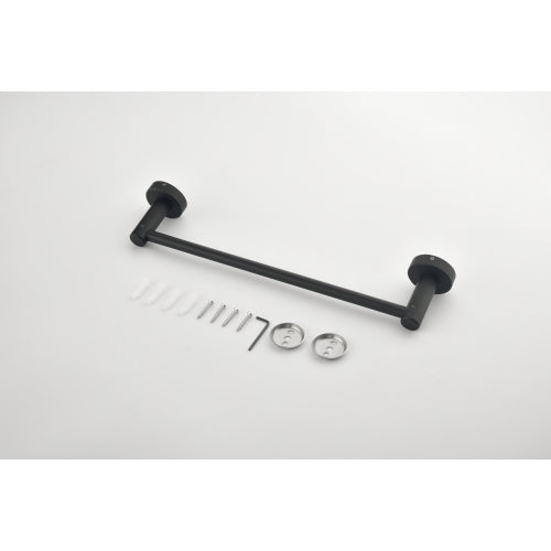 6 Piece Wall Mount Bathroom Towel Rack Set In Matte Black