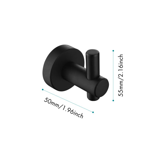 6 Piece Wall Mount Bathroom Towel Rack Set In Matte Black