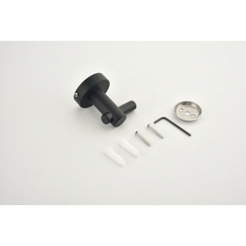6 Piece Wall Mount Bathroom Towel Rack Set In Matte Black