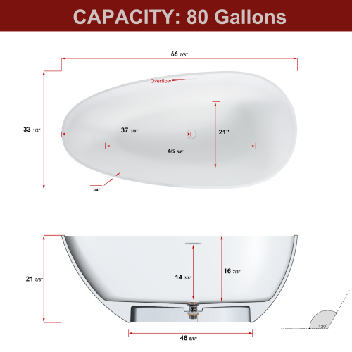 Contemporary Stone Resin Flatbottom Freestanding Soaking Bathtub