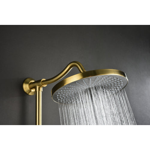 Brass Rain Showerhead, Hand Shower, Slide Bar, and Soap Dish