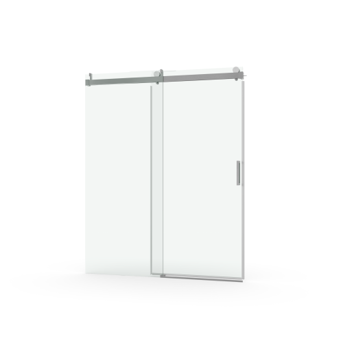 Elan 56 to 60 in. W x 76 in. H Sliding Frameless Soft-Close Shower Door with Premium 3/8 Inch (10mm) Thick Tampered Glass in Brushed Nickel