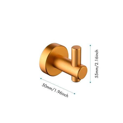 6 Piece Wall Mount Bathroom Towel Rack Set In Brushed Gold