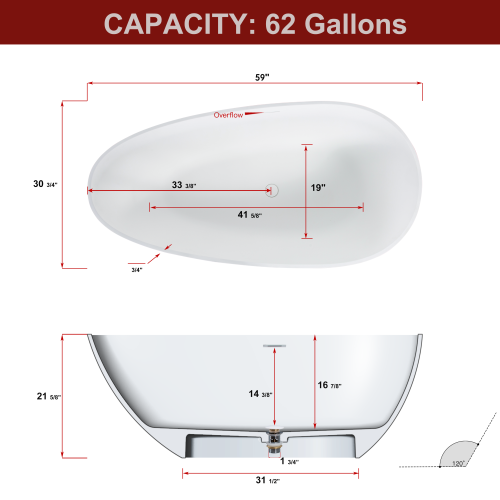 Handcrafted Solid Surface Freestanding Bathtub - Perfect for Relaxation and Rejuvenation