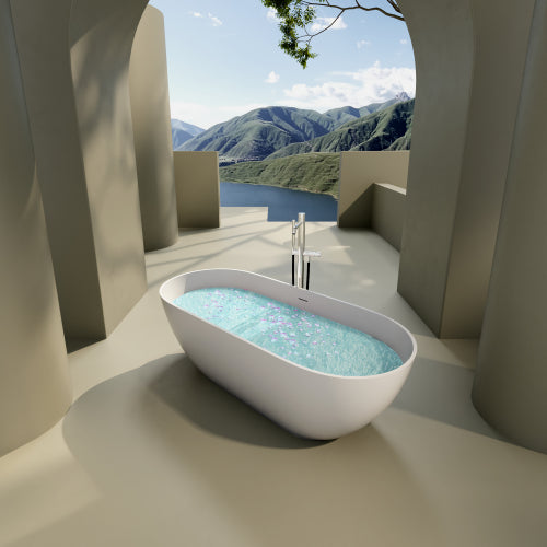 Handcrafted Solid Surface Freestanding Bathtub