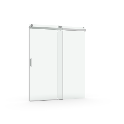 Elan 68 to 72 in. W x 76 in. H Sliding Frameless Soft-Close Shower Door with Premium 3/8 Inch (10mm) Thick Tampered Glass in Brushed Nickel