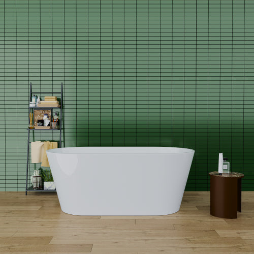 Deluxe High-Gloss Acrylic Freestanding Soaking Bathtub