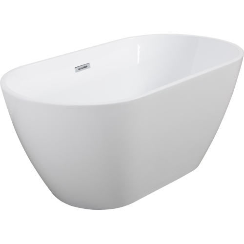 Sleek White Acrylic Freestanding Soaking Bathtub