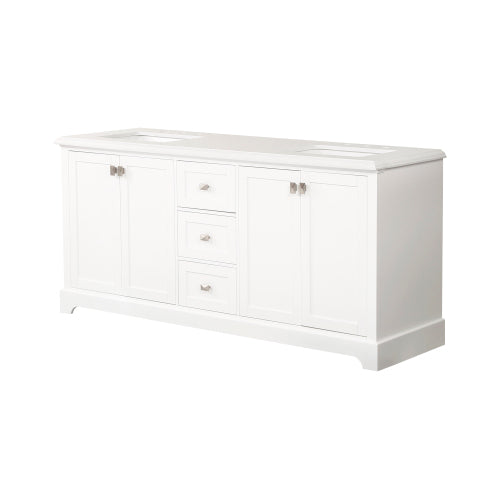 72-inch White Vanity Sink Combo featuring a Marble Countertop, and Bathroom Sink Cabinet