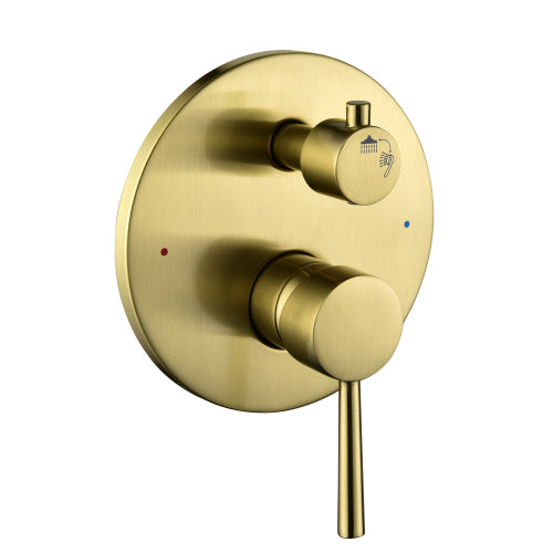 Brass Wall Mount 2-Way Valve Shower Faucet Gold finish