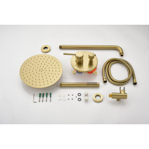 Brass Wall Mount 2-Way Valve Shower Faucet Gold finish