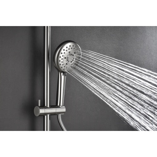 Rain Showerhead, Hand Shower, Slide Bar, and Soap,  Brushed Nickel