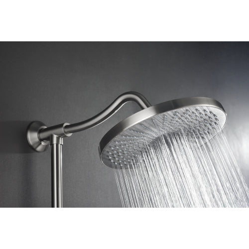 Rain Showerhead, Hand Shower, Slide Bar, and Soap,  Brushed Nickel